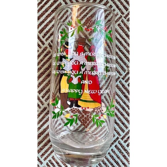 Vintage 1983 Pepsi Christmas Caroling Glass Merry Christmas Holidays Set of 4 - Picture 8 of 11